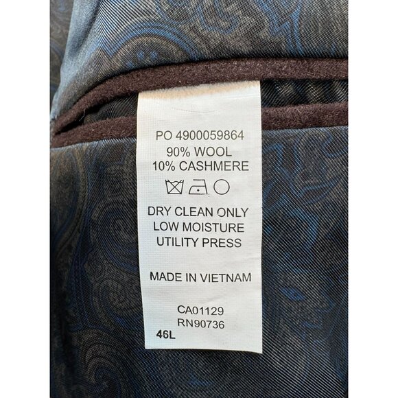 Lauren Ralph Lauren Mens Wool & Cashmere Blazer 46L Gray Check Pattern - Picture 3 of 13